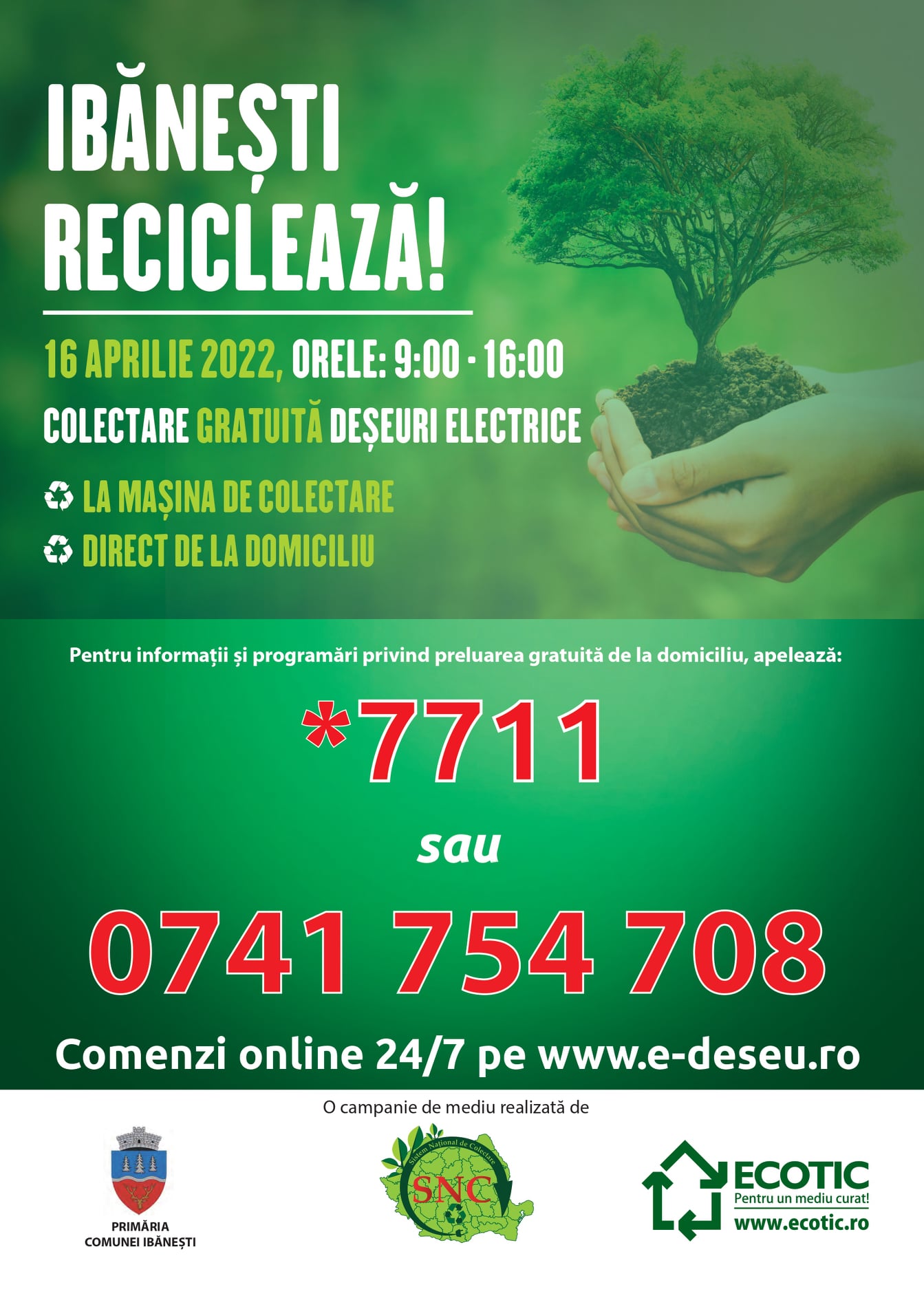 IBĂNEȘTI RECICLEAZĂ. Colectare gratuită de deșeuri electrice